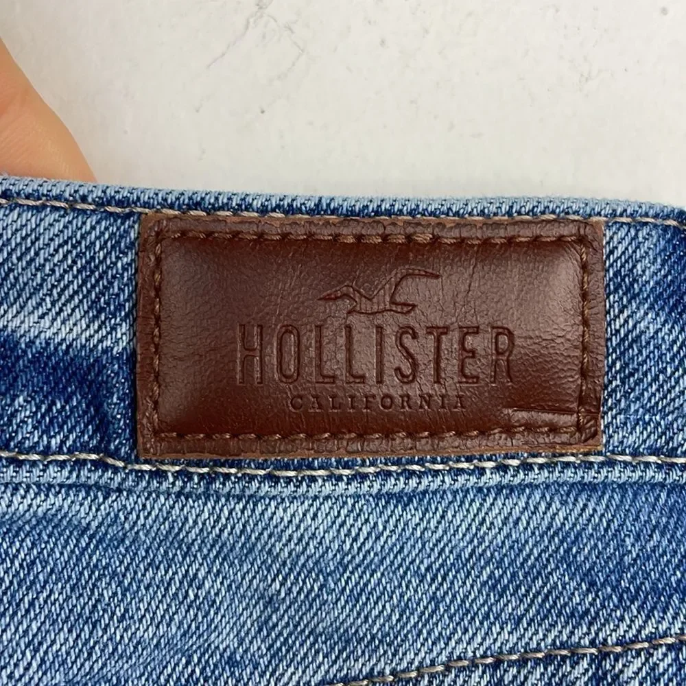 Y2K Hollister Denim Distressed Mini Skirt Jean size 00
